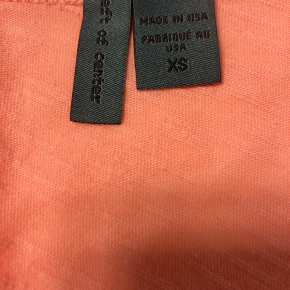 Anthropologie Left Of Center Ombre Dip Dyed Tee Coral/White XS - Picture 6 of 6